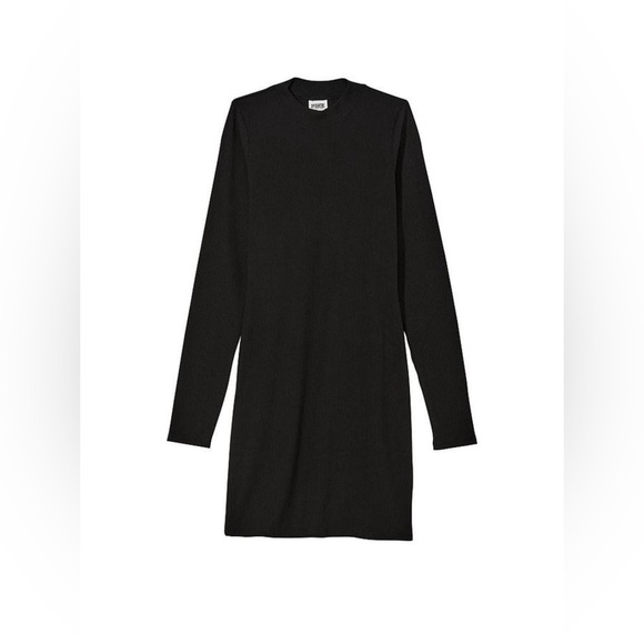 PINK STRETCH COTTON MOCK NECK DRESS - BLACK SIZE XS, S, M, L (NEW WITH TAGS) - Picture 3 of 5